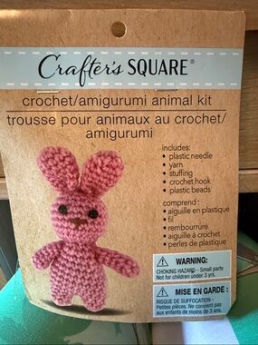 Crafter's Square Pink Crochet Amigurumi Animal Kit